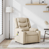 Fauteuil de massage inclinable Crème Tissu