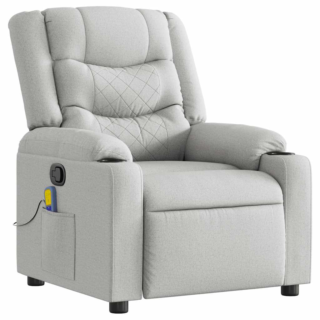 Fauteuil de massage inclinable gris nuage tissu