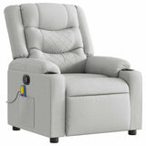 Fauteuil de massage inclinable gris nuage tissu