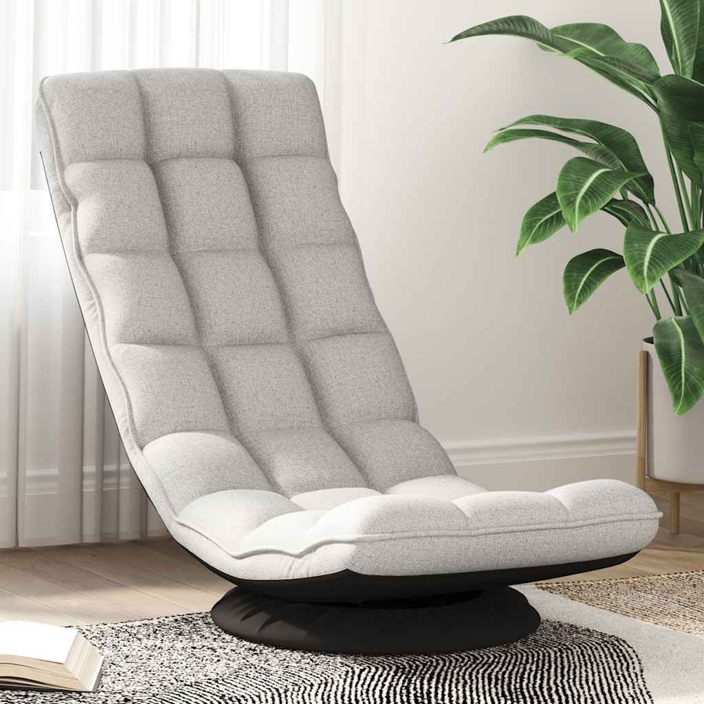 Fauteuil de sol pivotant gris nuage 70x51x79 cm tissu