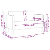 Canapé causeuse gris clair 109 cm tissu velours côtelé