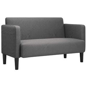 Canapé causeuse gris foncé 109 cm tissu velours côtelé