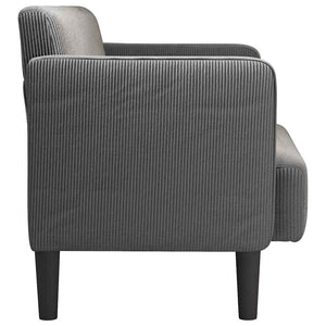 Canapé causeuse gris foncé 109 cm tissu velours côtelé