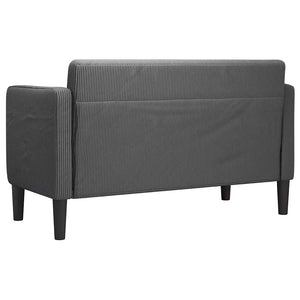 Canapé causeuse gris foncé 109 cm tissu velours côtelé