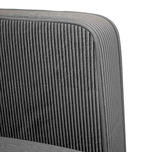 Canapé causeuse gris foncé 109 cm tissu velours côtelé