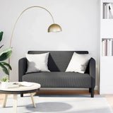 Canapé causeuse gris foncé 109 cm tissu velours côtelé