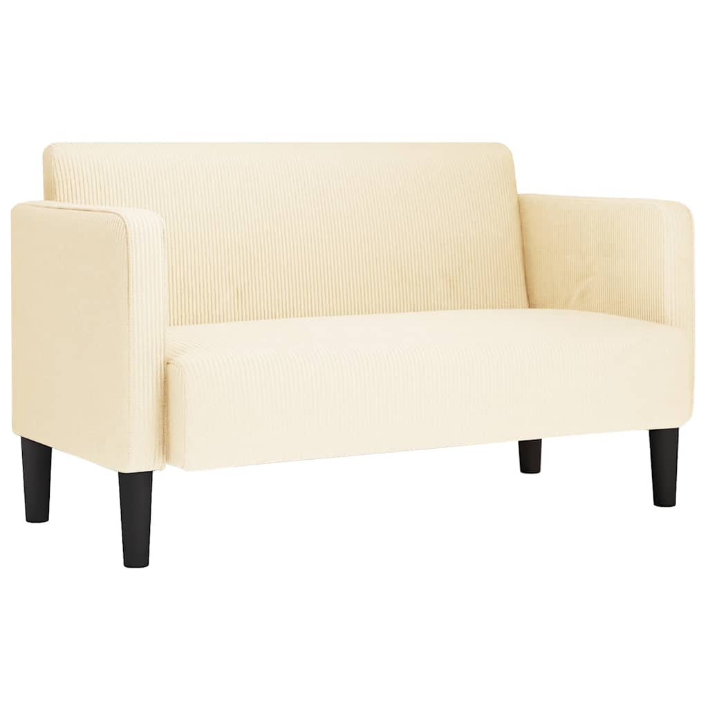 Canapé causeuse crème 109 cm tissu velours côtelé
