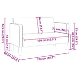 Canapé causeuse crème 109 cm tissu velours côtelé