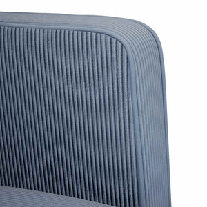 Canapé causeuse bleu 109 cm tissu velours côtelé