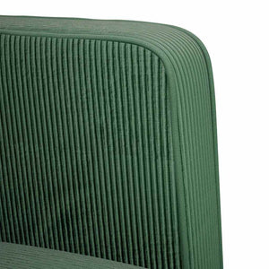 Canapé causeuse vert foncé 109 cm tissu velours côtelé