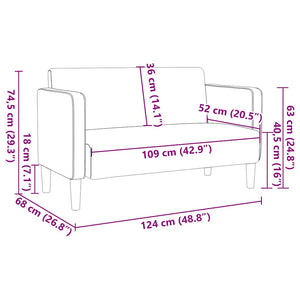 Canapé causeuse vert foncé 109 cm tissu velours côtelé