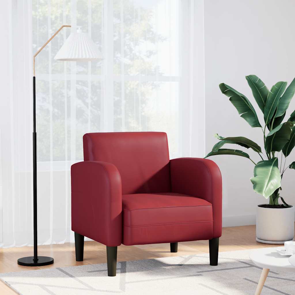 Chaise de canapé et accoudoirs rouge bordeaux 54 cm similicuir