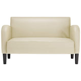 Canapé causeuse crème 110 cm similicuir