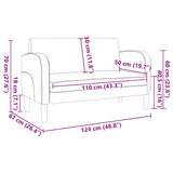 Canapé causeuse gris 110 cm similicuir