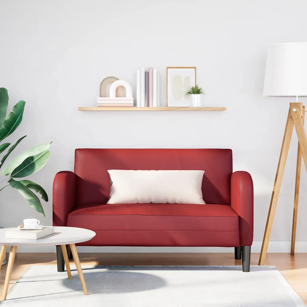 Canapé causeuse rouge bordeaux 110 cm similicuir