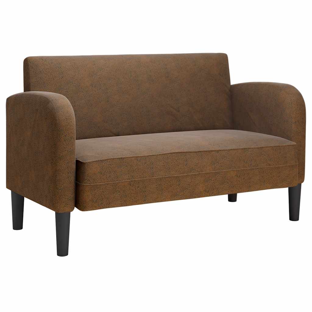 Canapé causeuse marron 110 cm similicuir