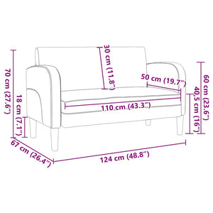 Canapé causeuse marron 110 cm similicuir