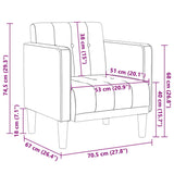 Canapé-chaise accoudoirs gris foncé 53 cm tissu
