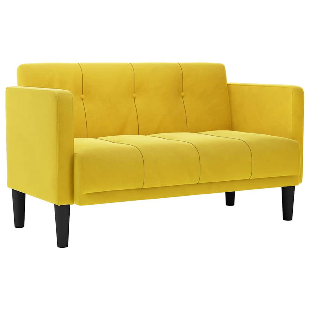 Canapé deux places Jaune 111 cm Velours