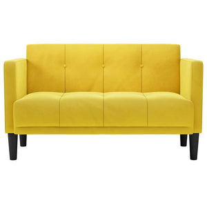 Canapé deux places Jaune 111 cm Velours