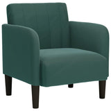 Fauteuil avec accoudoirs vert foncé 54 cm velours