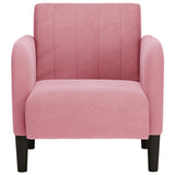 Fauteuil avec accoudoirs rose 54 cm velours