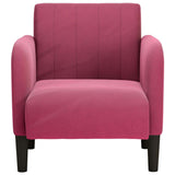 Fauteuil avec accoudoirs rouge bordeaux 54 cm velours