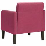 Fauteuil avec accoudoirs rouge bordeaux 54 cm velours