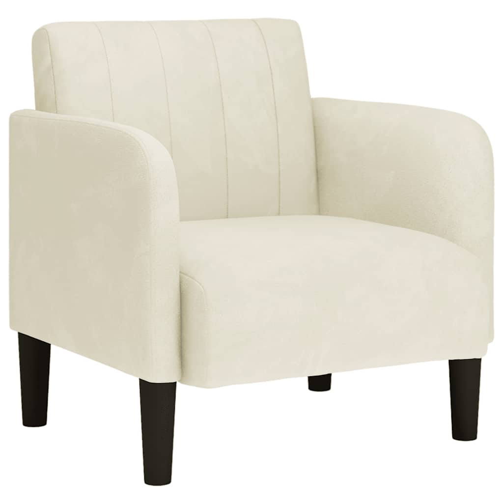 Fauteuil avec accoudoirs crème 54 cm velours