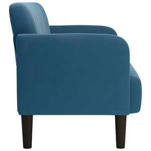 Canapé causeuse bleu 109 cm velours