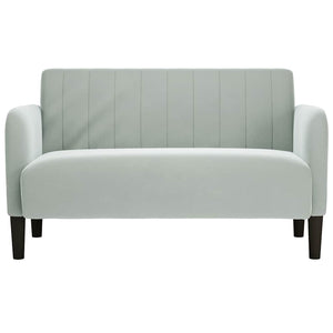 Canapé causeuse gris clair 109 cm velours