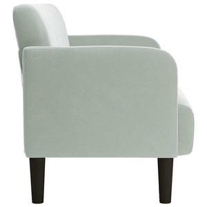 Canapé causeuse gris clair 109 cm velours