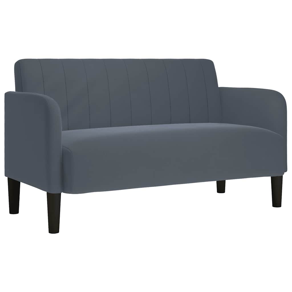 Canapé causeuse gris foncé 109 cm velours