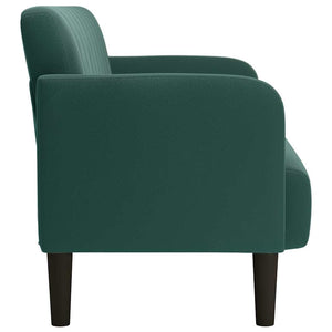 Canapé causeuse vert foncé 109 cm velours