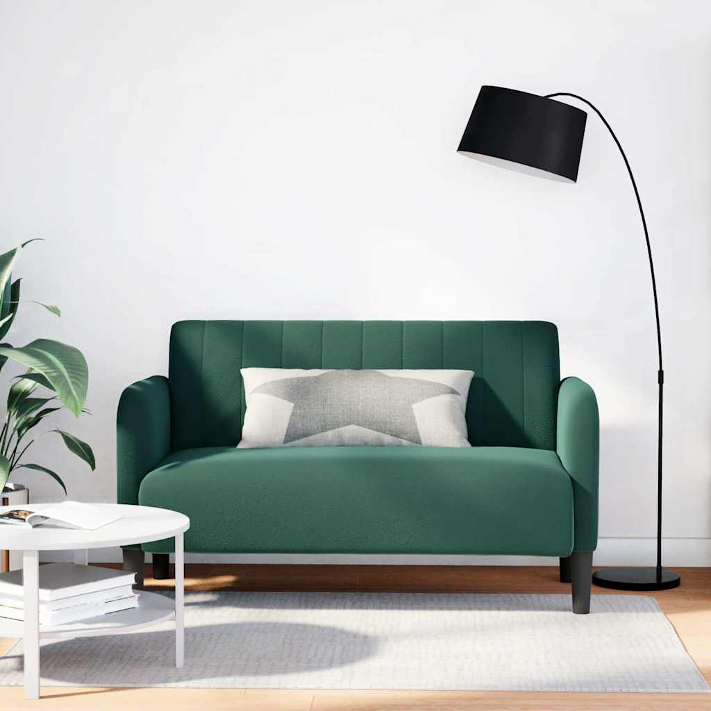 Canapé causeuse vert foncé 109 cm velours