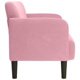 Canapé causeuse rose 109 cm velours