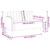 Canapé causeuse rose 109 cm velours