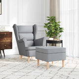 Fauteuil avec repose-pied Gris clair Tissu