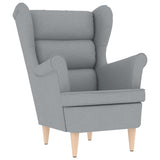 Fauteuil avec repose-pied Gris clair Tissu