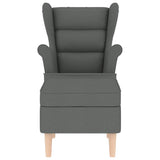 Fauteuil avec repose-pied Gris foncé Tissu