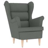 Fauteuil avec repose-pied Gris foncé Tissu