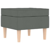 Fauteuil avec repose-pied Gris foncé Tissu