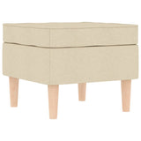 Fauteuil avec repose-pied Crème Tissu