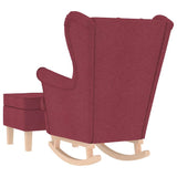 Chaise à bascule avec repose-pied Rouge bordeaux Tissu