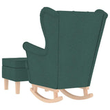 Chaise à bascule avec repose-pied Vert foncé Tissu