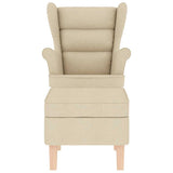 Chaise à bascule avec repose-pied Crème Tissu