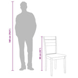 Chaises à manger 2 pcs bois massif naturel caoutchouc