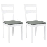 Chaises à manger coussins 2 pcs blanc bois massif caoutchouc