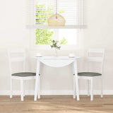 Chaises à manger coussins 2 pcs blanc bois massif caoutchouc