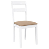 Chaises à manger coussins 2 pcs blanc bois massif caoutchouc